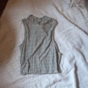 Gray striped bodysuit